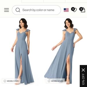 Azazie Dusty Blue Maxi Dress